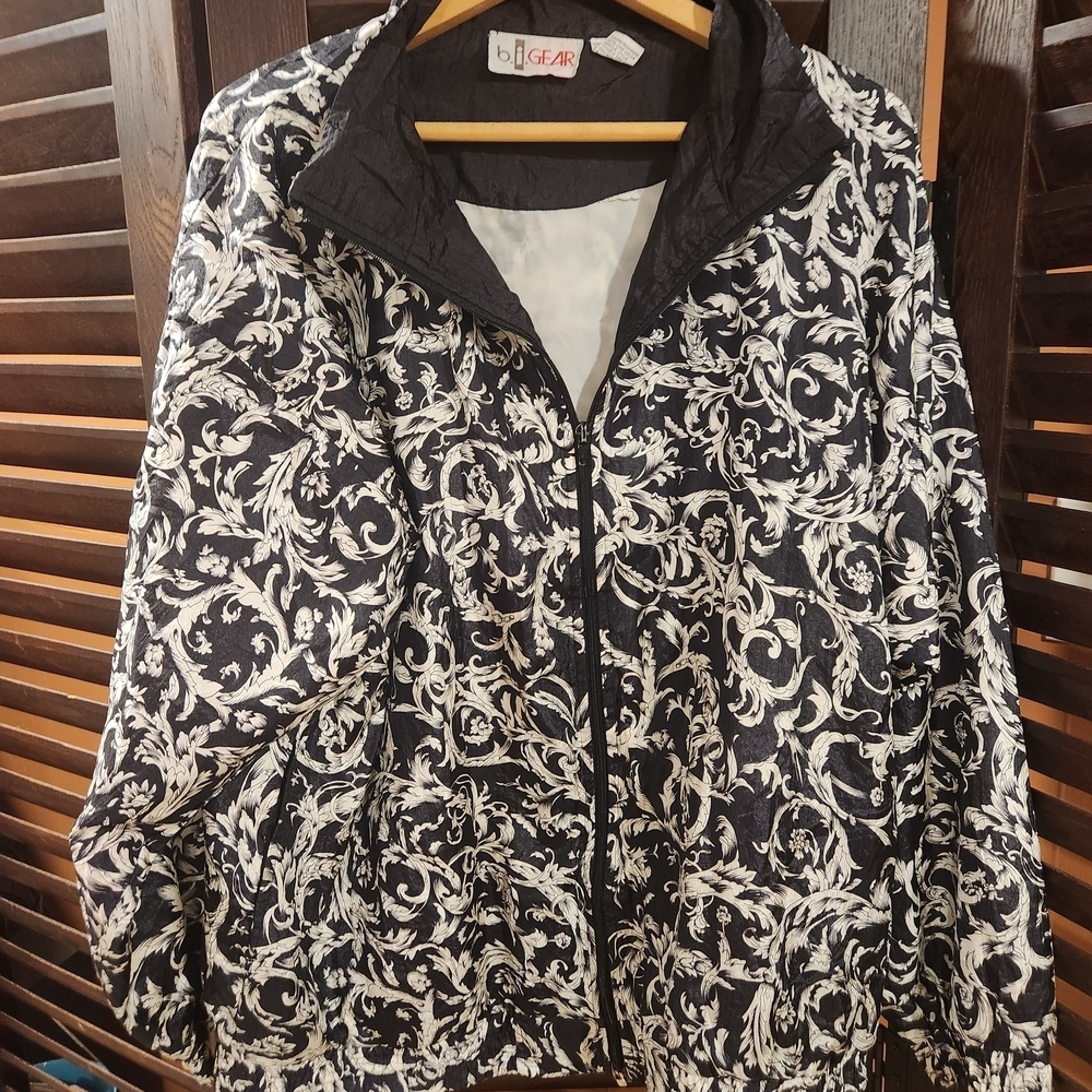Women's Black and White Bomber Jacket